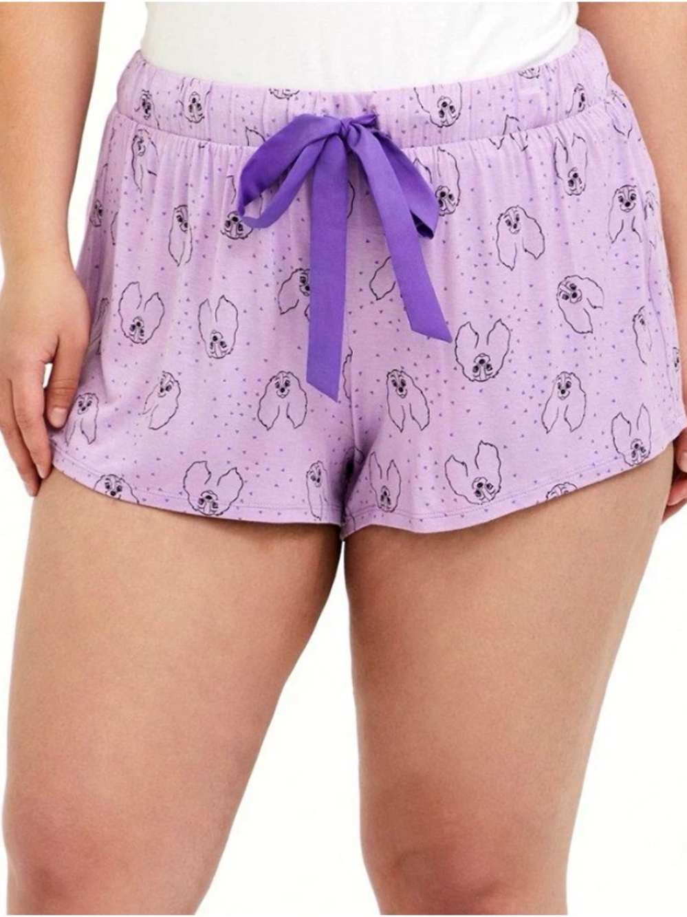 Torrid Disney Lady & Tramp Light Lavender Purple Sleep Shorts 2